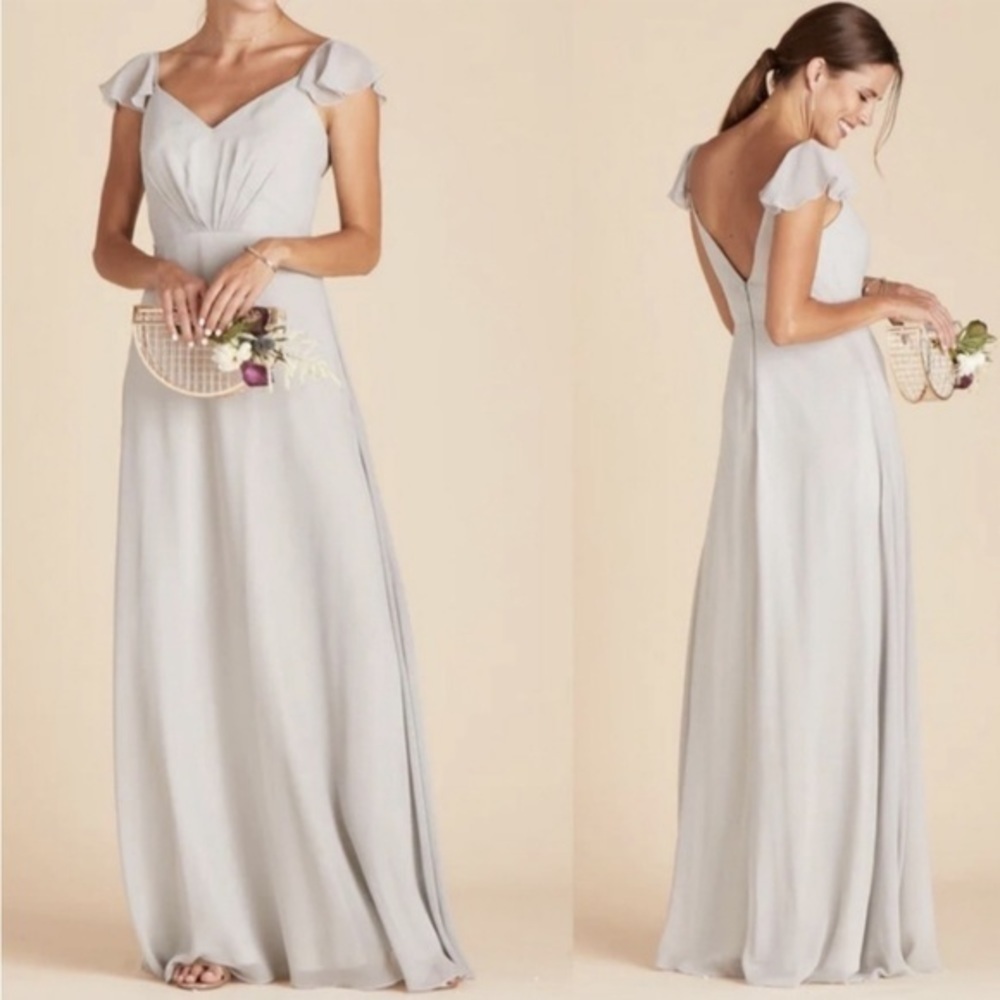 NWT Birdy Grey Kae Chiffon Dress in Silver - Picture 2 of 11